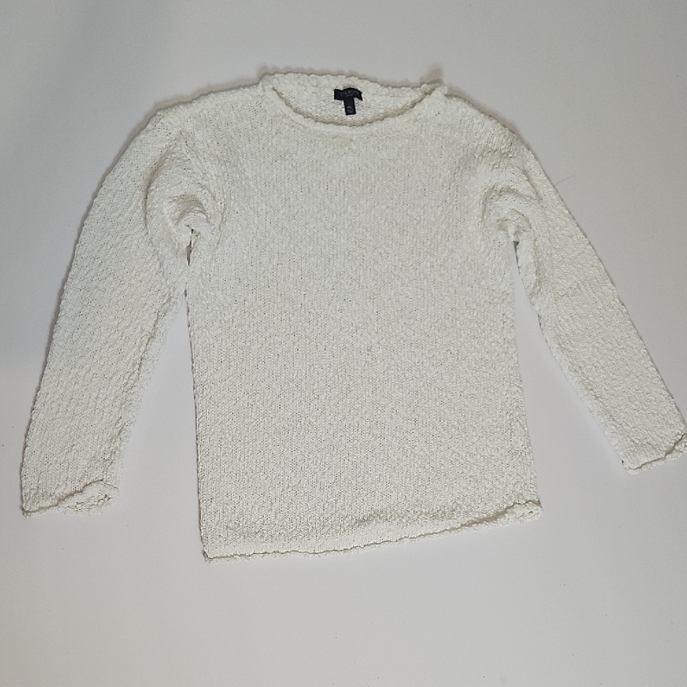 Talbots Cream Textured Knit Sweater